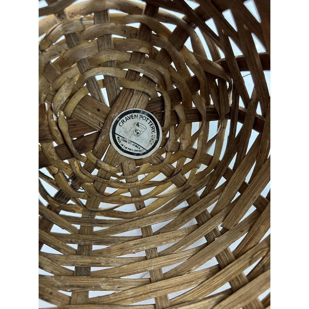 Craven Woven Wicker Basket Planter Sleeve Brown Boho Farmhouse 7 Inch